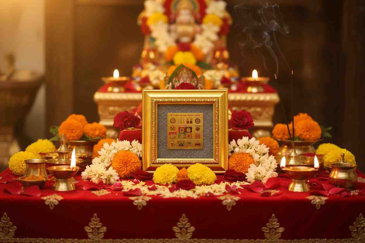 Sampurn Kast Niwaran Yantra with Pyrite Frame